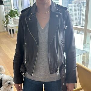 NWOT All Saints brown leather jacket